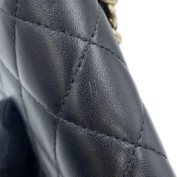 CHANEL Chain wallet with Bag Charm Lambskin/Faux Pearl /Rhinestone Black - Picture 11 of 16